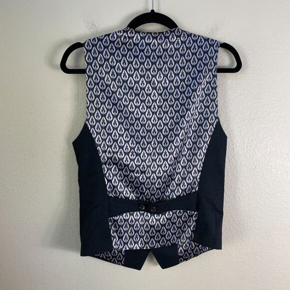 NEW $225 Ted Baker Mens US 34 Business Formal Navy Suit Vest Button Waistcoat - Picture 8 of 11